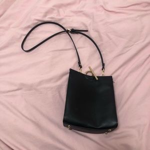 ZARA Black Crossbody Bag with Gold Hardware